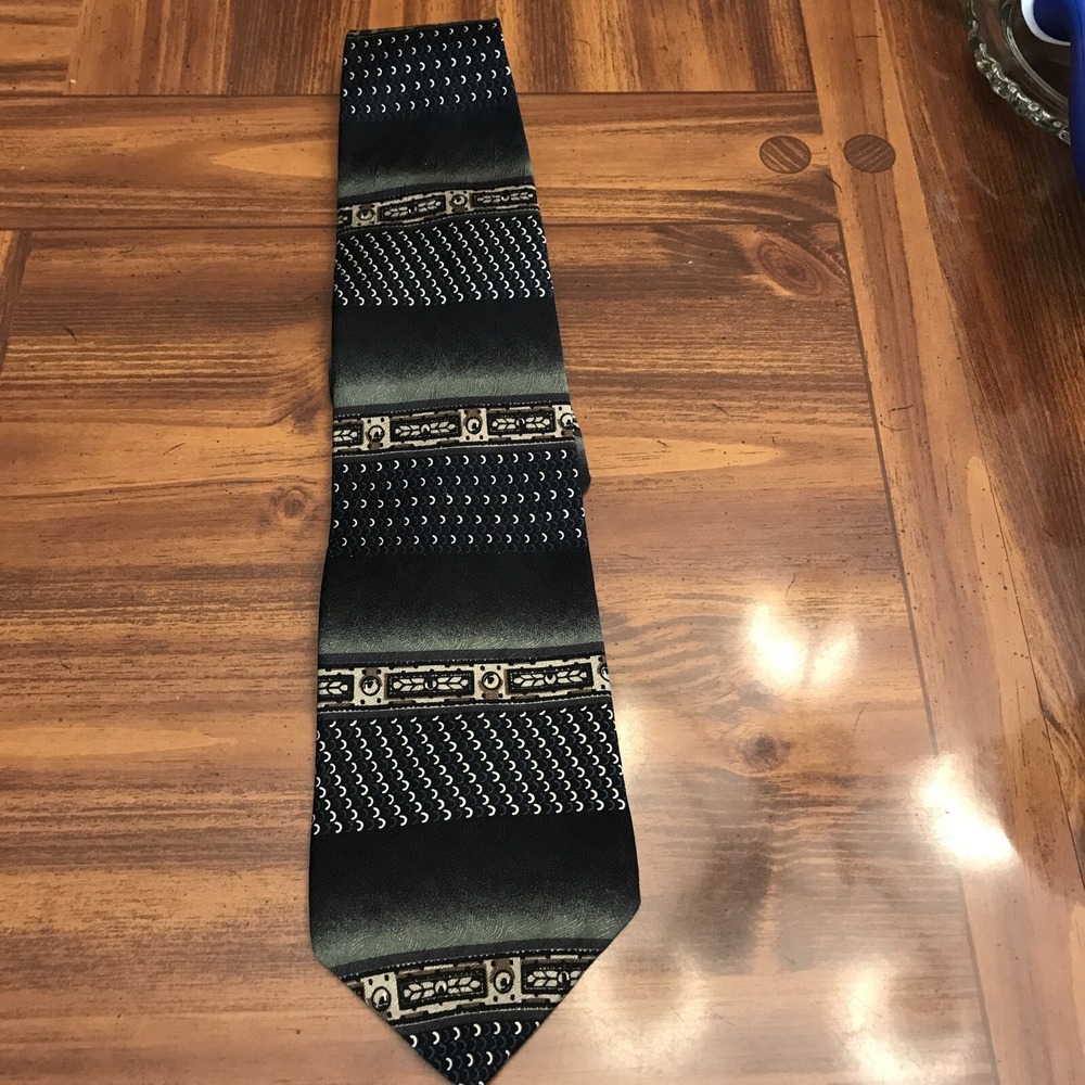 Harve benard benard holtzman silk tie Black Green Ombré‎